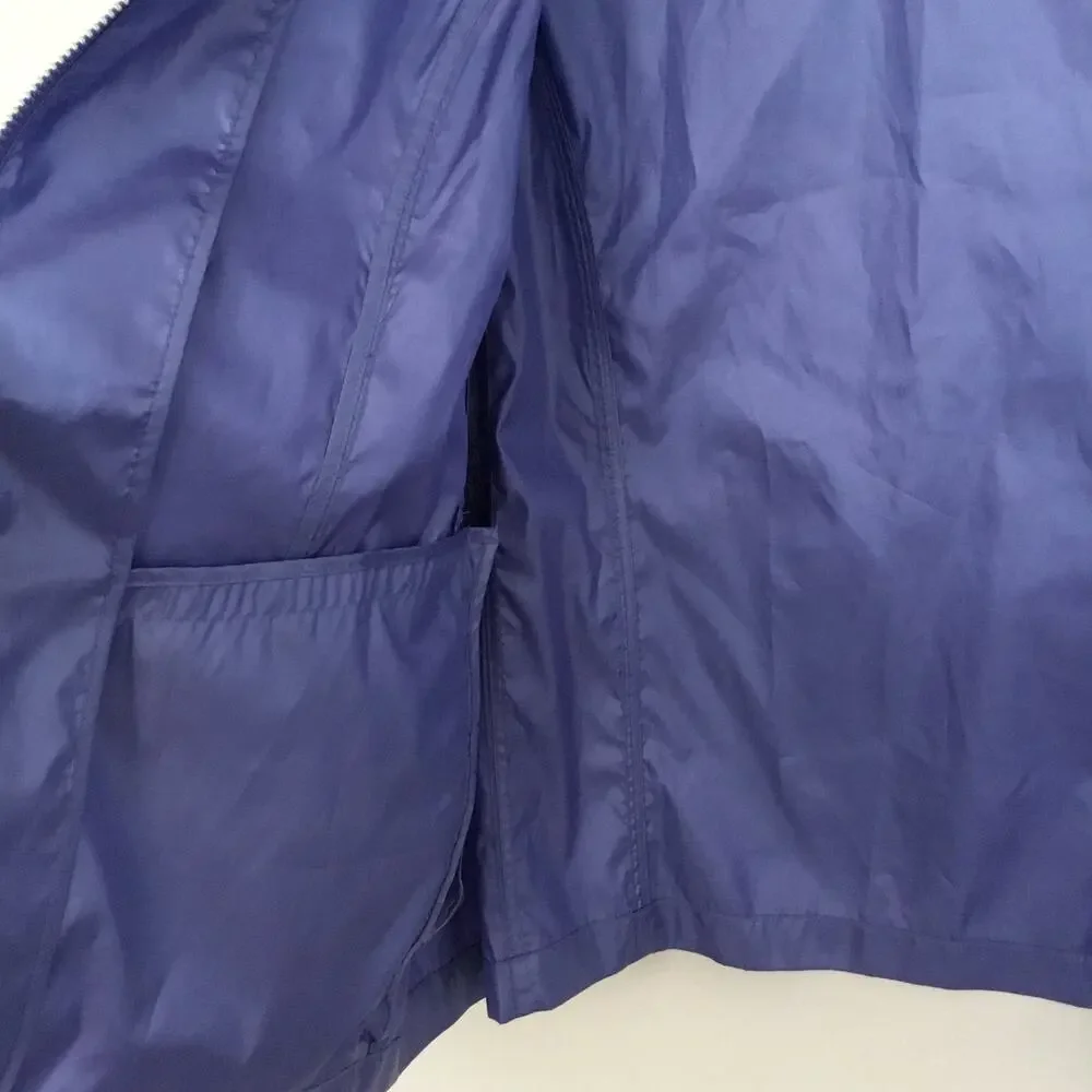 Chico's Zenergy Frosted Purple Shiny Windbreaker Zip Front Jacket Sz 3 (L)